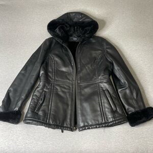Kohl's Sonoma Women’s Vintage Lambskin Leather Fur Lined Jacket